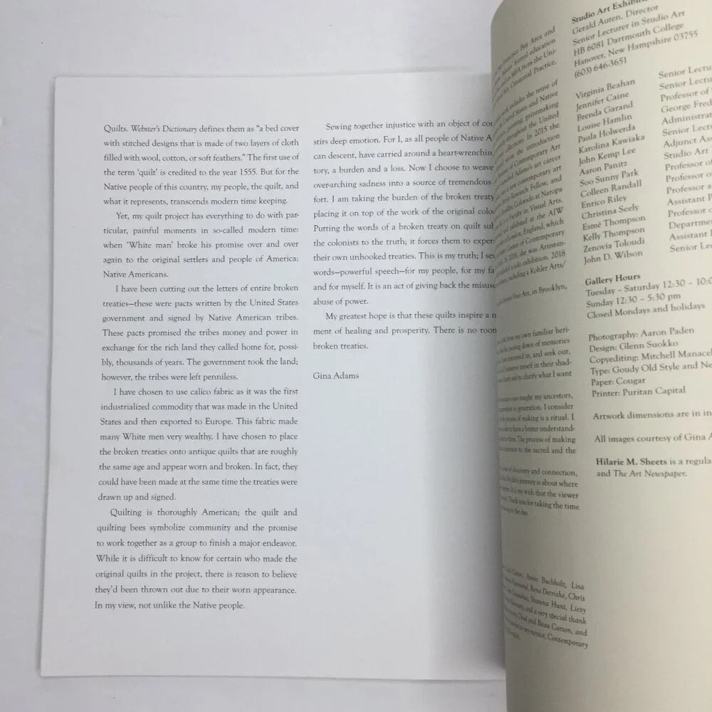 Gina Adams: Its Honor Is Hereby Pledged Book Broken Treaty Quilt Collection - Picture 11 of 12
